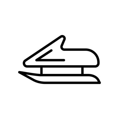 Yarış kızağı simge vektör izole üzerinde beyaz arka plan, yarış kızağı şeffaf işareti, doğrusal sembolü ve kontur tasarım öğeleri anahat tarzı