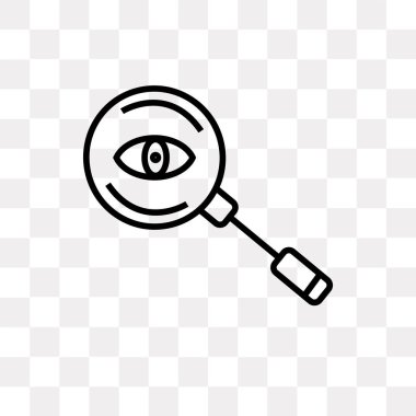 Büyüteç Camı Searcher vektör simgesi üzerinde saydam ba izole