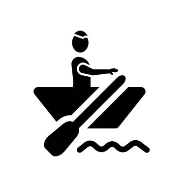 Beyaz arka plan üzerinde kayık işareti izole kayık simge vektör