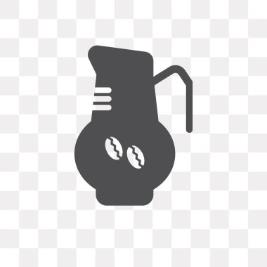 Saydam arka plan üzerinde kahve izole kahve pot vektör simgesi