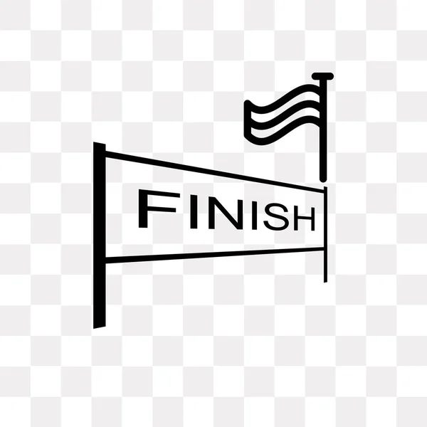 Finish line vector icon isolated on transparent background, Finish line logo design — Stock Vector