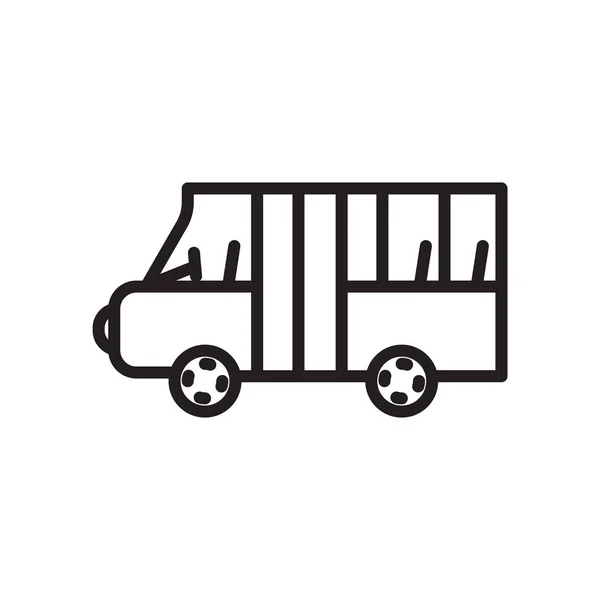 Vetor Ícone Ônibus Isolado Fundo Branco Sinal Transparente Ônibus Símbolo — Vetor de Stock