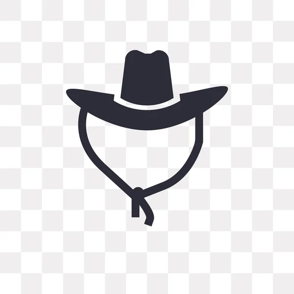 牛仔帽矢量图标隔离在透明背景 牛仔帽徽标概念 — 图库矢量图片
