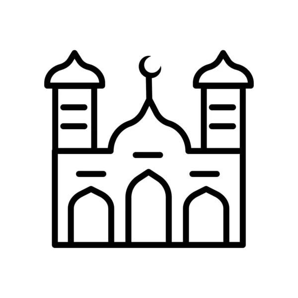 Moskee Pictogram Vector Geïsoleerd Een Witte Achtergrond Moskee Transparante Teken — Stockvector
