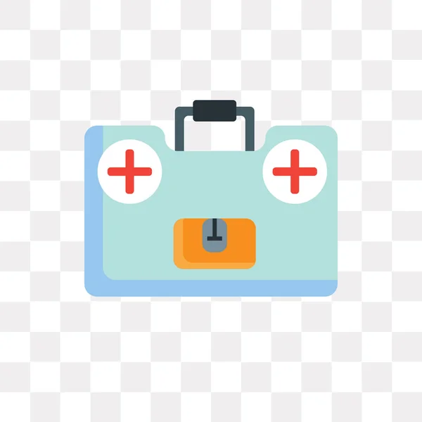 First aid kit vector icon isolated on transparent background, Fi — Stock Vector