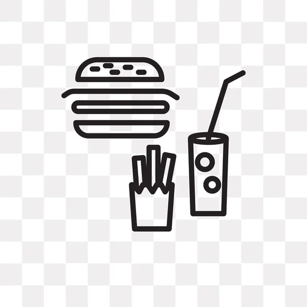 Fast food vektor ikonen isolerad på transparent bakgrund, snabbmat Logotypdesign — Stock vektor
