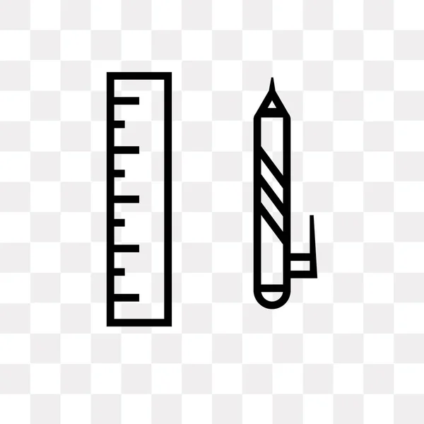 Vektorové Ikony Tužky Pravítko Izolované Průhledné Pozadí Tužky Pravítka Logo — Stockový vektor