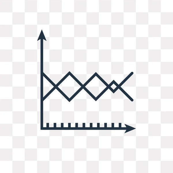 Line chart vector icon isolated on transparent background, Line chart logo design