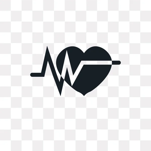 Icono de vector de electrocardiograma aislado sobre fondo transparente — Archivo Imágenes Vectoriales