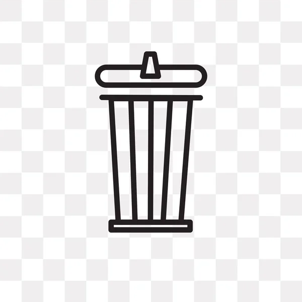 Vector Prullenbakpictogram Geïsoleerd Transparante Achtergrond Trash Logo Concept — Stockvector