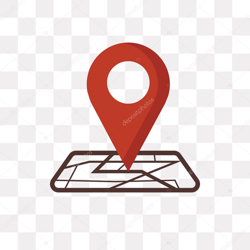 Location vector icon isolated on transparent background, Location logo concept