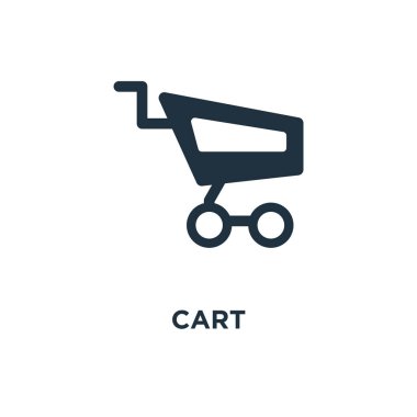 Sepeti simgesi. Siyah vektör çizim dolu. Beyaz arka plan sepeti sembolü. Web ve mobil kullanılabilir.