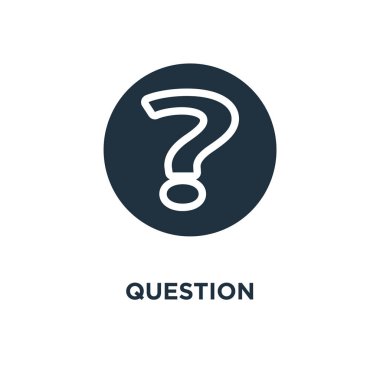 Soru simgesi. Siyah vektör çizim dolu. Soru simgesi beyaz arka plan üzerinde. Web ve mobil kullanılabilir.