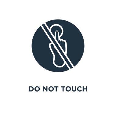 Simge dokunmayın. Siyah vektör çizim dolu. Beyaz arka plan sembolü dokunmayın. Web ve mobil kullanılabilir.