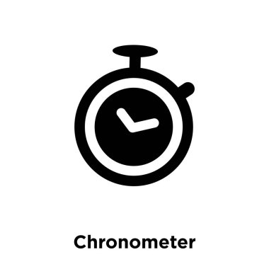 Beyaz arka plan, logo şeffaf arka plan, Chronometre işareti kavramı üzerinde izole Chronometre simge vektör siyah sembol dolu