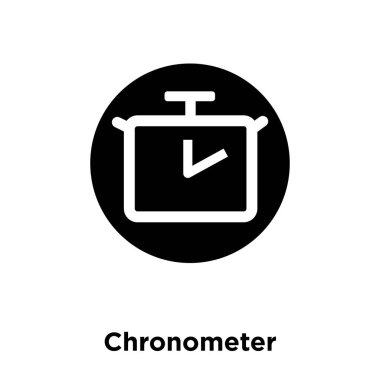 Beyaz arka plan, logo şeffaf arka plan, Chronometre işareti kavramı üzerinde izole Chronometre simge vektör siyah sembol dolu
