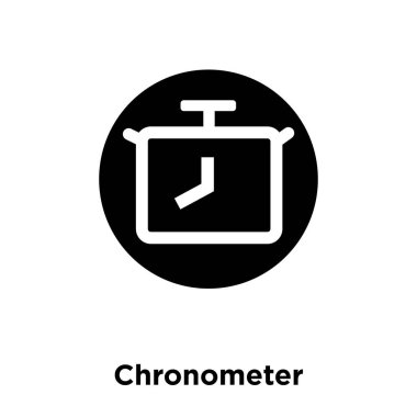 Beyaz arka plan, logo şeffaf arka plan, Chronometre işareti kavramı üzerinde izole Chronometre simge vektör siyah sembol dolu