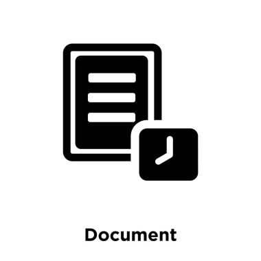 Beyaz arka plan, logo şeffaf arka plan belge işareti kavramı üzerinde izole belge simge vektör siyah sembol dolu