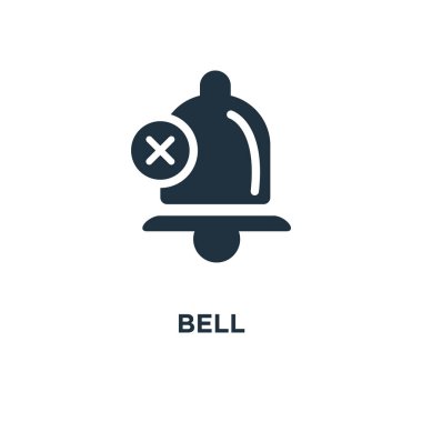 Zil simgesini. Siyah vektör çizim dolu. Beyaz arka plan Bell sembolü. Web ve mobil kullanılabilir.