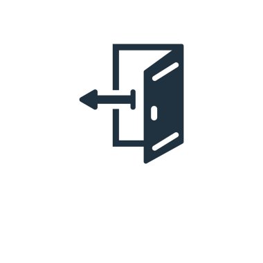 Oturum kapatma simgesi. Siyah vektör çizim dolu. Oturum kapatma simgesi beyaz arka plan üzerinde. Web ve mobil kullanılabilir.