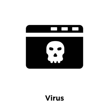 Beyaz arka plan, logo şeffaf arka plan, virüs işareti kavramı üzerinde izole virüs simge vektör siyah sembol dolu
