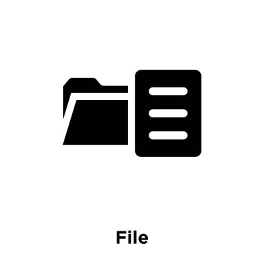 Beyaz arka plan, logo şeffaf arka plan dosya işareti kavramı üzerinde izole dosya simge vektör siyah sembol dolu