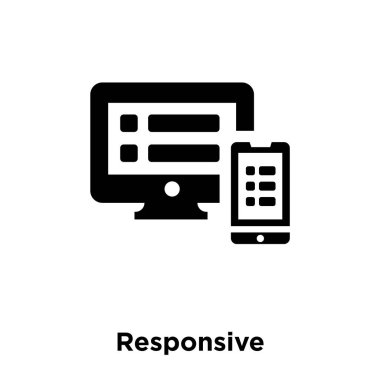 Beyaz arka plan, logo şeffaf arka plan, duyarlı işareti kavramı üzerinde izole duyarlı simge vektör siyah sembol dolu