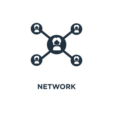 Ağ simgesini. Siyah vektör çizim dolu. Beyaz arka plan ağ sembolü. Web ve mobil kullanılabilir.