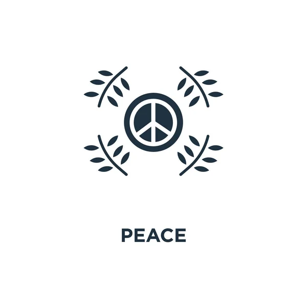 Ícone Paz Ilustração Vetorial Cheia Preto Símbolo Paz Fundo Branco —  Vetores de Stock