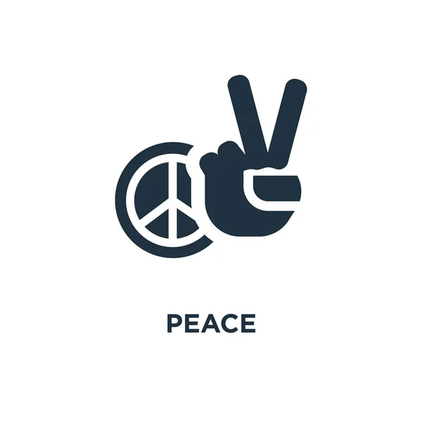 Béke Ikonra Fekete Töltött Vektoros Illusztráció Béke Szimbólum Fehér Háttér — Stock Vector