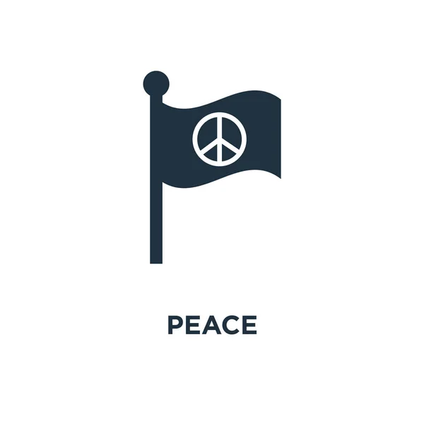 Friedensikone Schwarz Gefüllte Vektorabbildung Friedenssymbol Auf Weißem Hintergrund Web Und — Stockvektor
