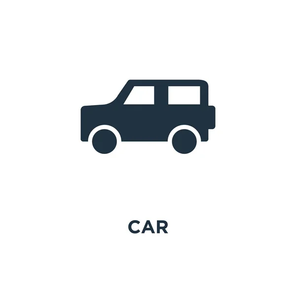 Auto Ikone Schwarz Gefüllte Vektorabbildung Auto Symbol Auf Weißem Hintergrund — Stockvektor