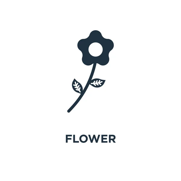 Icono Flor Ilustración Vectorial Negra Símbolo Flor Sobre Fondo Blanco — Vector de stock