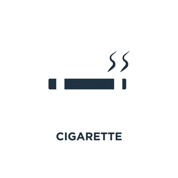 Ícone Cigarro Ilustração Vetorial Cheia Preto Símbolo Cigarro Fundo Branco — Vetor de Stock