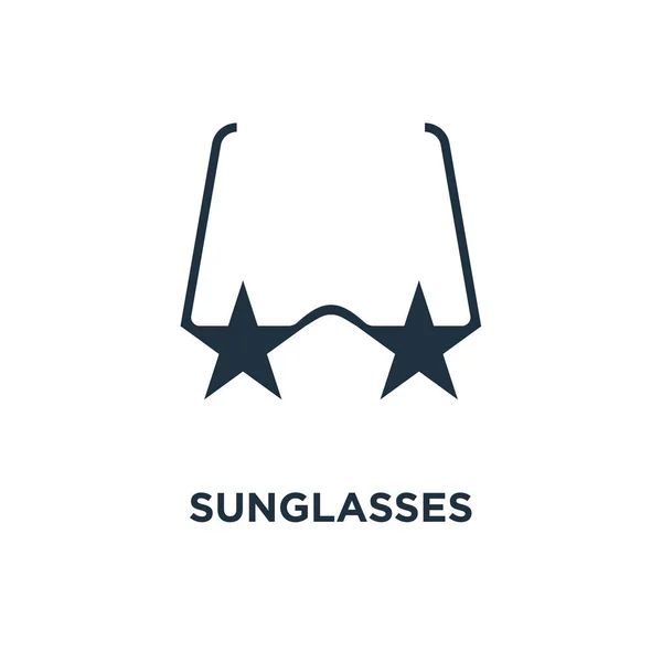 Sunglasses Icon Black Filled Vector Illustration Sunglasses Symbol White Background — Stock Vector