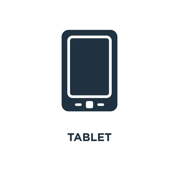 Tablet Icon Black Filled Vector Illustration Tablet Symbol White Background — Stock Vector