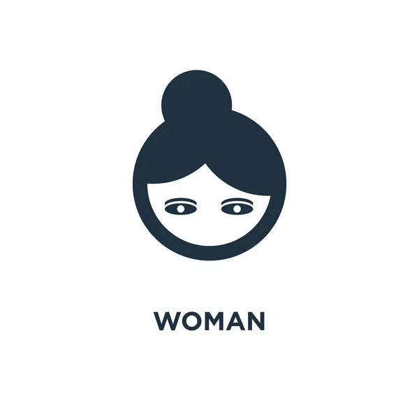 女人的偶像 黑色填充矢量图 白色背景上的女人符号 可用于网络和移动 — 图库矢量图片