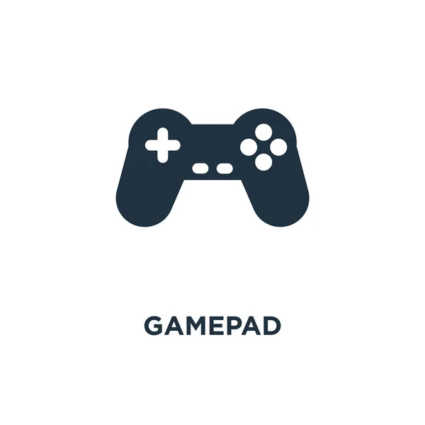 Gamepad Ikona Černé Plné Vektorové Ilustrace Gamepad Symbol Bílém Pozadí — Stockový vektor