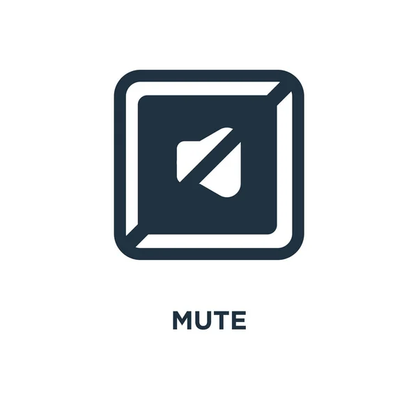 Mute Icon Black Filled Vector Illustration Mute Symbol White Background — Stock Vector