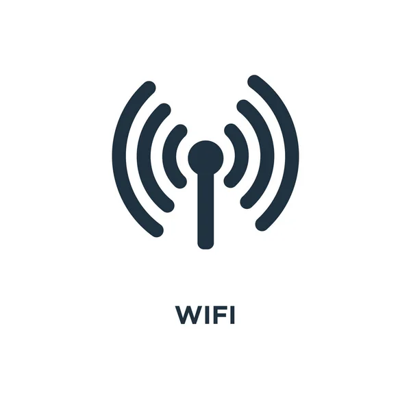 Wifi Signal Ikonen Svart Fyllt Vektorillustration Wifi Signal Symbol Vit — Stock vektor