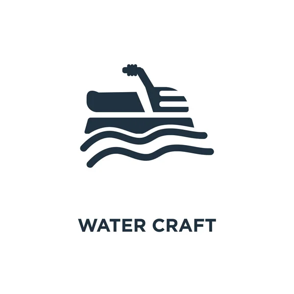 Water Craft Pictogram Zwarte Gevuld Vectorillustratie Water Craft Symbool Witte — Stockvector