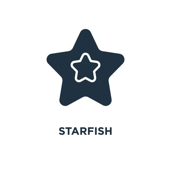 Starfish Icon Black Filled Vector Illustration Starfish Symbol White Background — Stock Vector