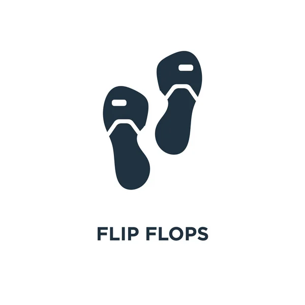 Ícone Chinelos Ilustração Vetorial Cheia Preto Flip Flops Símbolo Fundo —  Vetores de Stock