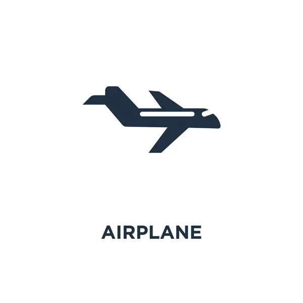 Icono Del Avión Ilustración Vectorial Negra Símbolo Avión Sobre Fondo — Vector de stock