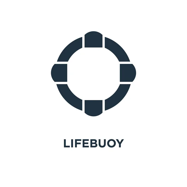 Lifebuoy Icon Черная Заполненная Векторная Иллюстрация Символ Lifebuoy Белом Фоне — стоковый вектор