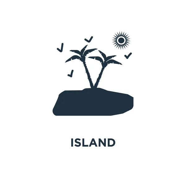 Wyspa Ikona Black Wypełnione Ilustracji Wektorowych Wyspa Symbol Białym Tle — Wektor stockowy