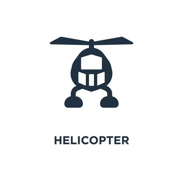 Helicopter Icon Black Filled Vector Illustration Helicopter Symbol White Background — Stock Vector