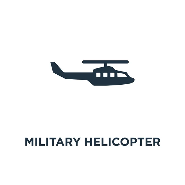 Katonai Helikopter Ikonra Fekete Töltött Vektoros Illusztráció Katonai Helikopter Szimbólum — Stock Vector