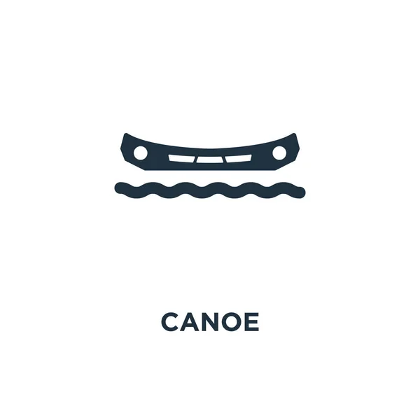 Canoe icon. Black filled vector illustration. Canoe symbol on white background. Can be used in web and mobile.