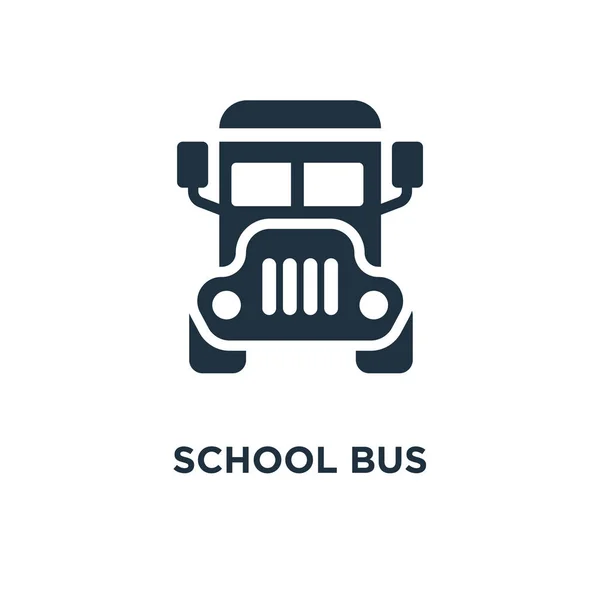 Εικονίδιο Του Σχολικού Λεωφορείου Μαύρο Γεμάτο Εικονογράφηση Φορέα Σχολικό Λεωφορείο — Διανυσματικό Αρχείο